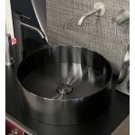   Galatea Design Circle Umywalka stalowa stawiana Ø40 z korkiem klik-klak brushed gunmetal PVD 54601GM PROMOCJA JESIENNA!! W MAGAZYNIE!!