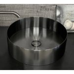   Galatea Design Circle Umywalka stalowa stawiana Ø40 z korkiem klik-klak brushed gunmetal PVD 54601GM PROMOCJA JESIENNA!! W MAGAZYNIE!!