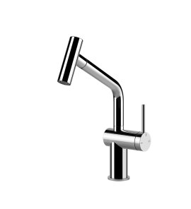 Gessi Inedito Bateria kuchenna z obrotową i wyciąganą wylewką Chrom 60425.031