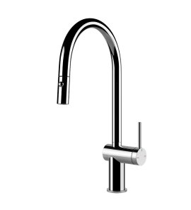 Gessi Inedito Bateria kuchenna z obrotową i wyciąganą wylewką Chrom 60413.031