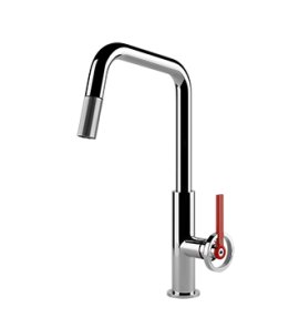 Gessi Officine V Bateria kuchenna z obrotową i wyciąganą wylewką Chrom 60203.031