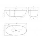Omnires Shell M+ Wanna wolnostojąca 160x75 cm Biały matowy SHELLWWBM