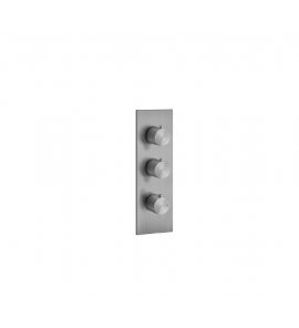 Gessi 316 Wellness Bateria prysznicowa termostatyczna ścienna z dwoma wyjściami element zewnętrzny steel brushed 54514.239