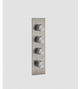 Gessi 316 Wellness Bateria prysznicowa termostatyczna ścienna z trzema wyjściami element zewnętrzny steel brushed 54516.239