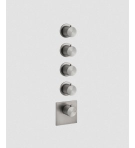 Gessi 316 Wellness Bateria prysznicowa termostatyczna ścienna z czterema wyjściami element zewnętrzny steel brushed 54508.239
