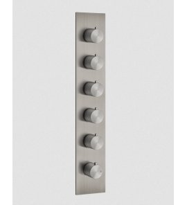 Gessi 316 Wellness Bateria prysznicowa termostatyczna ścienna z pięcioma wyjściami element zewnętrzny steel brushed 54520.239