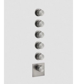 Gessi 316 Wellness Bateria prysznicowa termostatyczna ścienna z pięcioma wyjściami element zewnętrzny steel brushed 54510.239