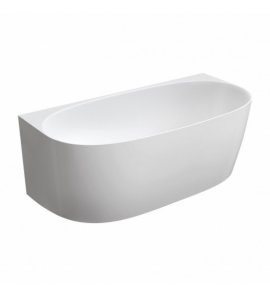 Omnires Valencia M+ Wanna przyścienna 158x77 cm Biały połysk VALENCIASWPBP