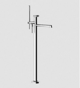 Gessi Anello Bateria wannowa wolnostojąca ze słuchawką i wężem część zewnętrzna chrom 63328.031