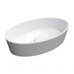   Omnires Bari M+ Umywalka nablatowa 50x30 cm Biały/Szary połysk BARI500UNBSP