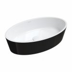   Omnires Bari M+ Umywalka nablatowa 50x30 cm Biały/Czarny połysk BARI500UNBCP