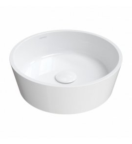 Omnires Bari M+ Umywalka nablatowa Ø 38 cm Biały połysk BARIUNBP