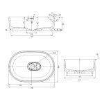 Omnires Cadence M+ Umywalka nablatowa 62x42 cm Biały mat CADENCE620BM