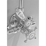 Sbordoni Parigi Bateria prysznicowa termostatyczna z przełącznikiem z drążkiem, wężem, słuchawką, ramieniem i deszczownicą Ø20 cm chrom PA4171s200CR