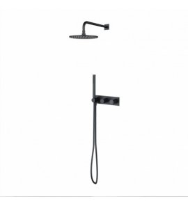 Omnires Contour Zestaw prysznicowy podtynkowy z deszczownicą Ø 250 mm i słuchawką prysznicową Antracyt SYSCT10AT