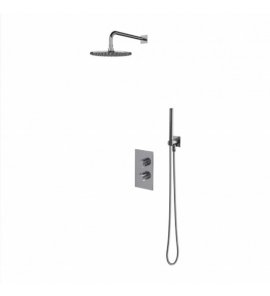 Omnires Contour Zestaw prysznicowy podtynkowy termostatyczny z deszczownicą Ø 250 mm i słuchawką prysznicową Chrom SYSCT11CR
