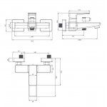 Omnires Parma Bateria wannowa ścienna Chrom PM7430CR