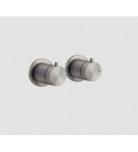 Gessi 316 Bateria prysznicowa termostatyczna ścienna z przełącznikiem 1-drożnym element zewnętrzny steel brushed 54232.239