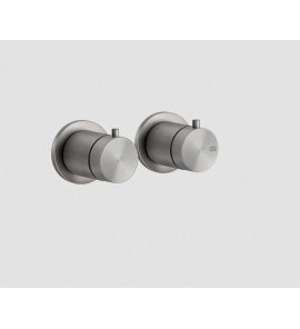 Gessi 316 Bateria prysznicowa termostatyczna ścienna z przełącznikiem 2-drożnym element zewnętrzny steel brushed 54234.239