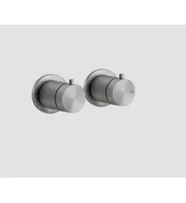 Gessi 316 Bateria prysznicowa termostatyczna ścienna z przełącznikiem 2-drożnym element zewnętrzny steel brushed 54234.239