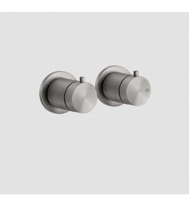 Gessi 316 Bateria prysznicowa termostatyczna ścienna z przełącznikiem 3-drożnym element zewnętrzny steel brushed 54236.239