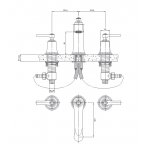 Omnires Armance Bateria umywalkowa 3-otworowa Chrom AM5214CR