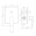 Omnires Sacramento Bateria wannowo-prysznicowa podtynkowa Czarny SC2335XBL