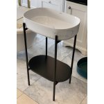      Isvea Infinity Umywalka owalna na stelażu z korkiem 55x36x12 cm biała INFINITYZESTAWB