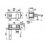Gessi Rettangolo Bateria umywalkowa ścienna element zewnętrzny chrom 44838.031