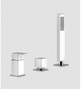 Gessi Rettangolo Bateria wannowa 3-otworowa chrom 20043.031