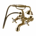   Omnires Retro Bateria wannowo-prysznicowa ścienna z zestawem prysznicowym Brąz antyczny RE7231BR