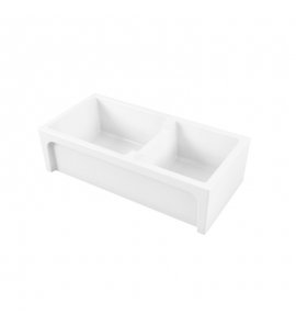Galassia FRAME Zlew ceramiczny dwukomorowy 91x46 cm Biały 5121