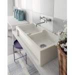 Galassia FRAME Zlew ceramiczny dwukomorowy 91x46 cm Biały 5121