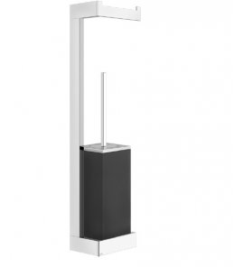 Gessi Rettangolo Szczotka z uchwytem (czarna) ścienna chrom 20868.031