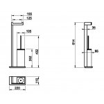 Gessi Rettangolo Szczotka z uchwytem wolnostojąca (czarna) Finox Brushed Nickel 20934.149