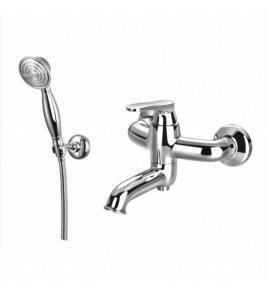      Omnires Art Deco Bateria wannowo-prysznicowa ścienna ze słuchawką prysznicową Chrom AD5131CR WYPRZEDAŻ MAGAZYNOWA!!