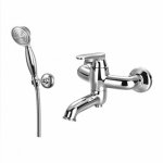      Omnires Art Deco Bateria wannowo-prysznicowa ścienna ze słuchawką prysznicową Chrom AD5131CR WYPRZEDAŻ MAGAZYNOWA!!