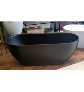 Galatea Design Arrezo Wanna wolnostojąca 160x75 z korkiem czarny mat NOWA TECHNOLOGIA GWARR160.KMM.BL
