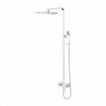 Omnires Apure Zestaw prysznicowy ścienna z deszczownicą 200x200 mm na drążku i słuchawką prysznicową Chrom AP2244CR