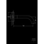 STEINBERG SERIA 100 Wylewka wannowa/umywalkowa 195 mm Czarny mat 100.2310.S / 1002310S