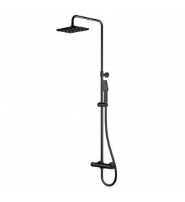 STEINBERG SERIA 100 Zestaw prysznicowy z baterią termostatyczną i deszczownicą 186x258 mm Czarny mat 100.2724.S / 1002724S
