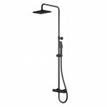 STEINBERG SERIA 100 Zestaw prysznicowy z baterią termostatyczną i deszczownicą 186x258 mm Czarny mat 100.2724.S / 1002724S