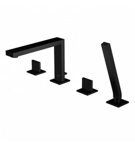 STEINBERG SERIA 160 Bateria wannowo-prysznicowa 4-otworowa Czarny mat 160.2402.S / 1602402S