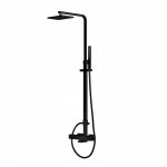 STEINBERG SERIA 160 Zestaw prysznicowy z baterią termostatyczną i deszczownicą 220x145 mm Czarny mat 160.2721.S / 1602721S