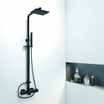 STEINBERG SERIA 160 Zestaw prysznicowy z baterią termostatyczną i deszczownicą 220x145 mm Czarny mat 160.2721.S / 1602721S