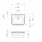 Gentry Home Balasani Umywalka wpuszczana w blat 52x42,5 biała 4014