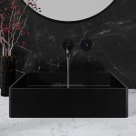 STEINBERG SERIA 390 iFlow Bateria umywalkowa podtynkowa w pełni elektroniczna Czarny mat 390.1810.S / 3901810S