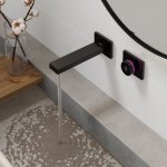 STEINBERG SERIA 390 iFlow Bateria umywalkowa podtynkowa w pełni elektroniczna Czarny mat 390.1816.S / 3901816S
