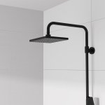 STEINBERG SERIA 390 Zestaw prysznicowy z baterią termostatyczną i deszczownicą 258x186 mm Czarny mat 390.2700.S / 3902700S