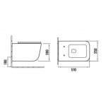 Galatea Design Empat Miska wisząca 51x35 z deską wolnoopadającą White/biała połysk GDB2341GW